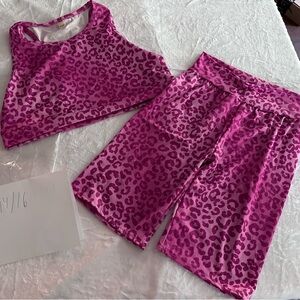 New Pink Animal Print Practice Wear 14/16 girls cheer dance gymnastics